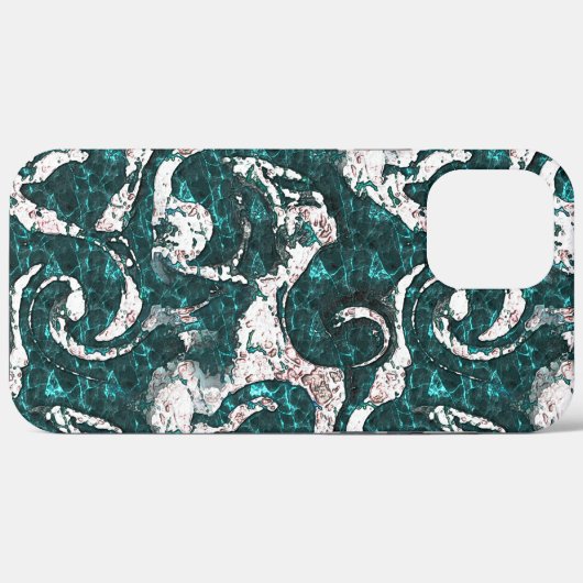 Textuur van witte vlekken gemengd in aquamarine me Case-Mate iPhone case (Achterkant (horizontaal))