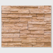 textuurbaksteen beige close-up cadeaupapier (Vlak)