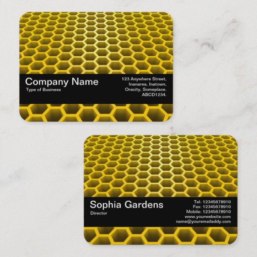 Textuurband V2 - Honeycomb Perspective Amber Visitekaartje (Voorkant / Achterkant)