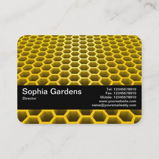 Textuurband V2 - Honeycomb Perspective Amber Visitekaartje (Achterkant)
