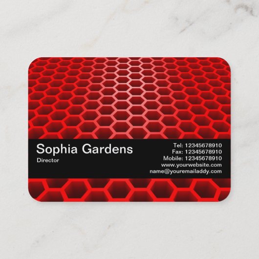 Textuurband V2 - Honeycomb Perspective Red Visitekaartje (Achterkant)