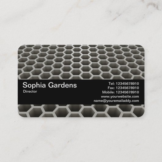 Textuurband V2 - Honeycomb Perspective Warm Visitekaartje (Achterkant)