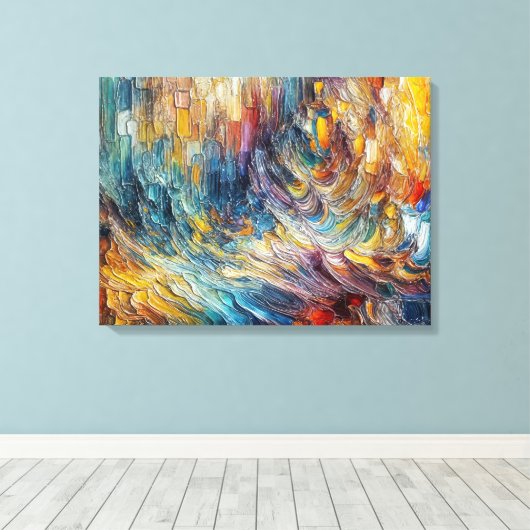 Textuurdikke verf Abstract Canvas Afdruk (Insitu (Houten vloer))