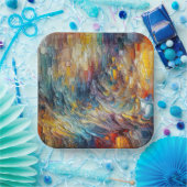 Textuurdikke verf Abstract Papieren Bordje (Feest)