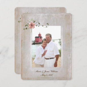 textuurfoto-lijst en rozenbouquet kaart