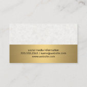 Textuurpapier | Goud Metaal | Huis Icoon Visitekaartje (Achterkant)