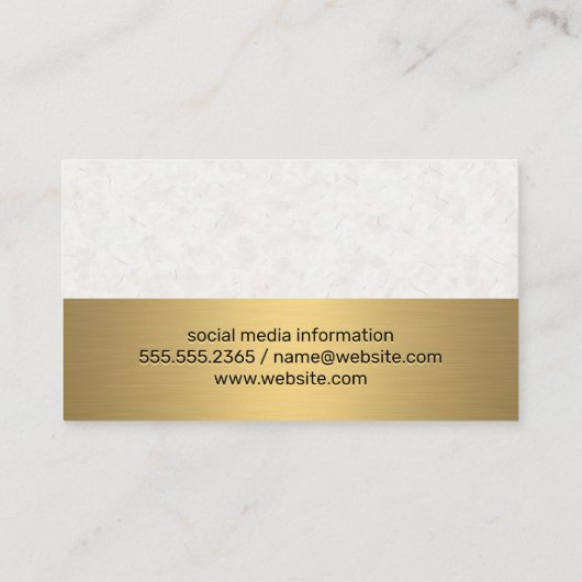 Textuurpapier | Goud Metaal | Huis Icoon Visitekaartje (Achterkant)