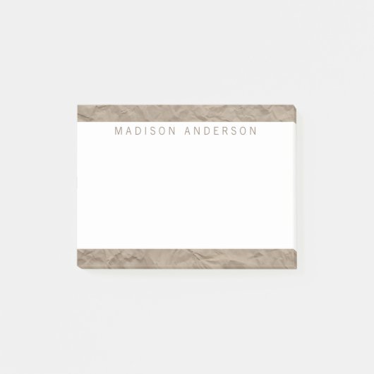 textuurpapier | Minimalistisch modern gepersonalis Post-it® Notes (Voorkant)