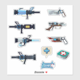 TF2 BLU medic arsenal sticker set