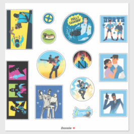 TF2 Blu team mercenaries 12 sticker set
