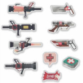 TF2 RED medic arsenal sticker set (Voorkant)