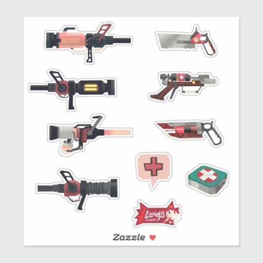 TF2 RED medic arsenal sticker set (Vel)