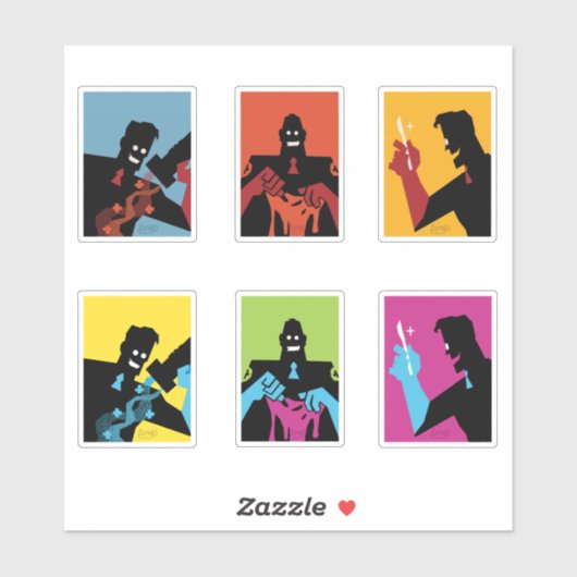 TF2 RED medic dual triptych sticker set (Vel)