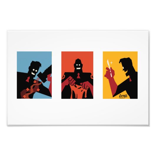 TF2 RED medic triptych white print Foto Afdruk (Voorkant)