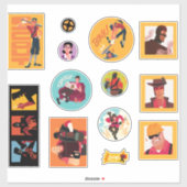 TF2 Red team mercenaries 12 sticker set (Feuille)