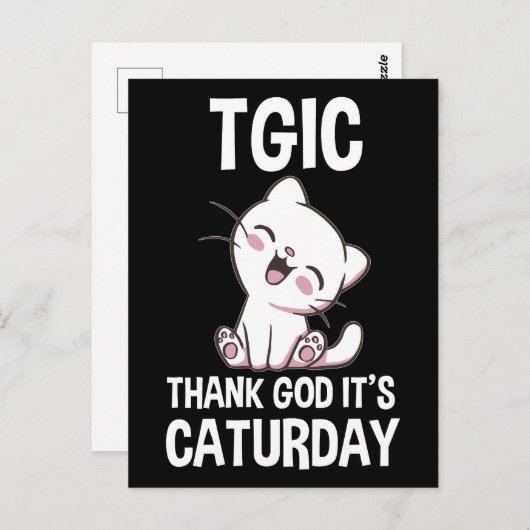 TGIC Dank God Het Is Caturday Briefkaart (Voorkant / Achterkant)