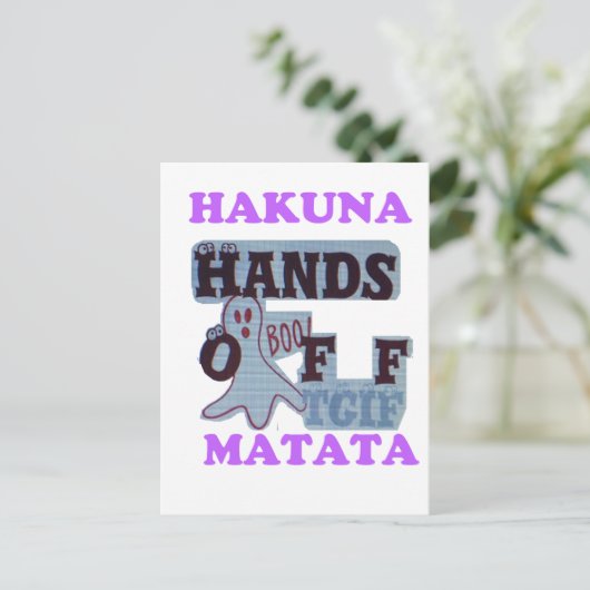 TGIF Hakuna Matata zit in Boo Funny Face Briefkaart (Staand voorkant)