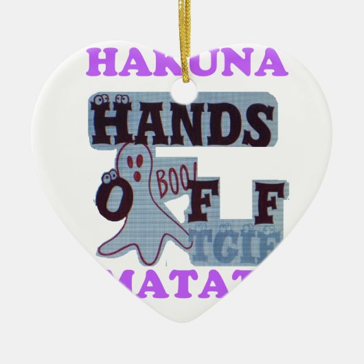 TGIF Hakuna Matata zit in Boo Funny Face Keramisch Ornament (Voorkant)