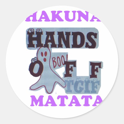TGIF Hakuna Matata zit in Boo Funny Face Ronde Sticker (Voorkant)