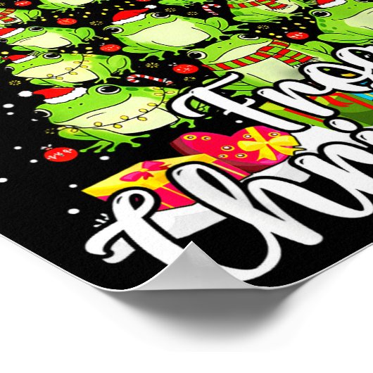 Th Cute Frog Christmas Tree Pajama Matching Costum Poster (Hoek)