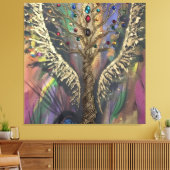 Th Divine Tree Of Life celestial wings and jewels Canvas Afdruk (Insitu (Woonkamer))