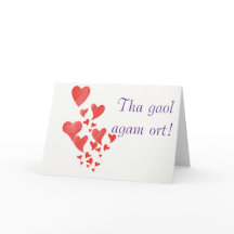 Tha gaol agam ort. Schots-Gaelic "Ik hou van je"