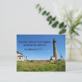 Thacher Island Twin Lights, Massachusetts Carte Po (Debout devant)