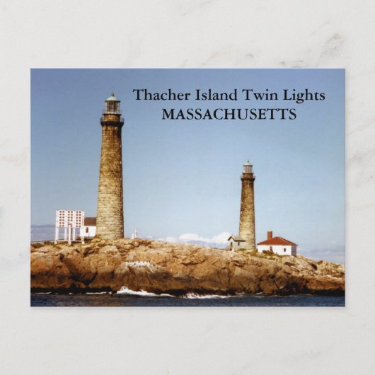 Thacher Island Twin Lights, Massachusetts Carte Po (Devant)