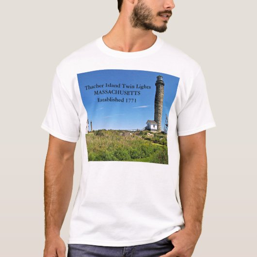 Thacher Island Twin Lights, Massachusetts T-Shirt (Devant)
