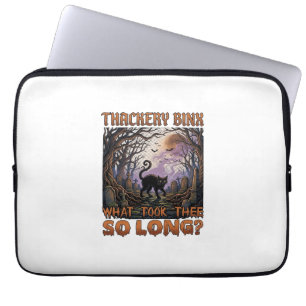 Thackery Binx Zwarte Kat Halloween Kerkhof Vleermu Laptop Sleeve