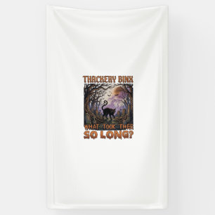 Thackery Binx Zwarte Kat Halloween Kerkhof Vleermu Spandoek