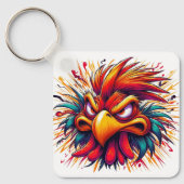 "Thad Mad Rooster" Double Sided Aluminum Keychain (Voorkant)