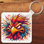 "Thad Mad Rooster" Double Sided Aluminum Keychain (Achterkant)