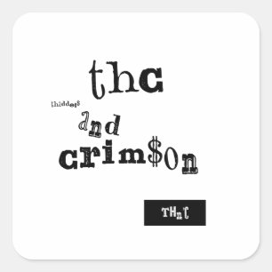 thaddeus & crimson vierkante sticker