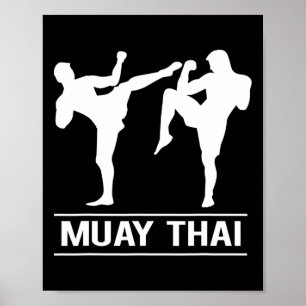 Thai Boxing Kickboksen Mma Vechters Muay Thai  Poster