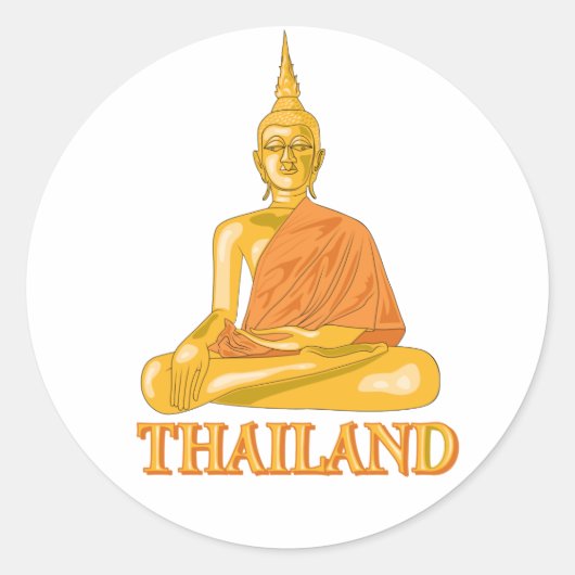 Thai Buddha Ronde Sticker (Voorkant)