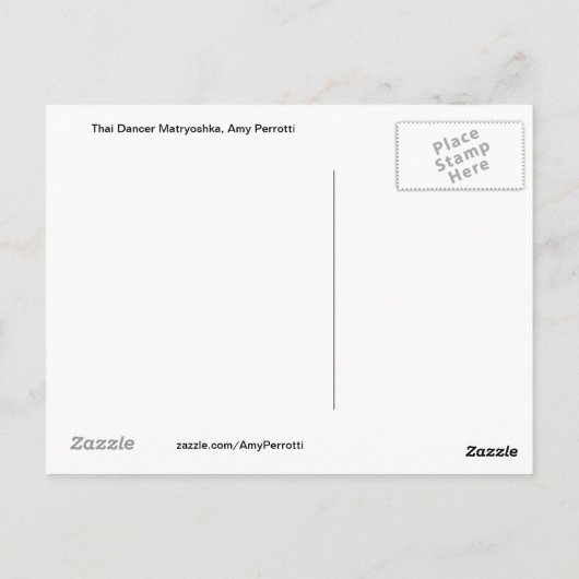 Thai Dancer Matryoshka Briefkaart (Achterkant)