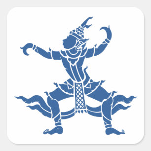 Thai Dancer ⚠ Thailand Sign ⚠ Vierkante Sticker