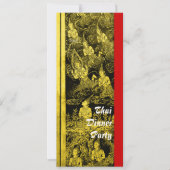 Thai Dinner Theme Party Invitation Gold Kaart (Voorkant)