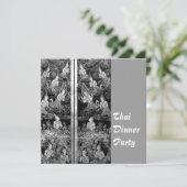 Thai Dinner Theme Party Invitation Silver Kaart (Staand voorkant)