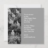 Thai Dinner Theme Party Invitation Silver Kaart (Achterkant)