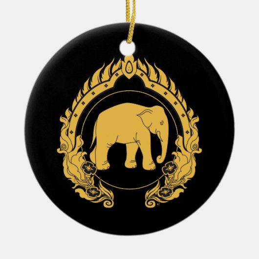 Thai Elephant Keramisch Ornament (Voorkant)