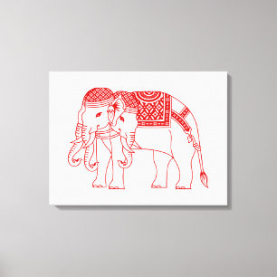 Thai Erawan White Elephant Canvas Afdruk
