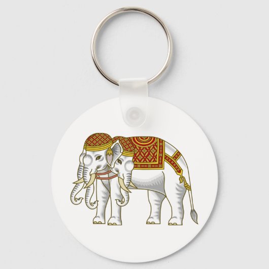 Thai Erawan White Elephant Sleutelhanger (Voorkant)