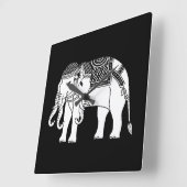 Thai Erawan White Elephant Vierkante Klok (Hoek)