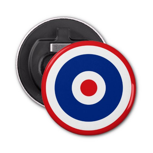 Thai Flag Roundel Target Button Flesopener (Voorkant)