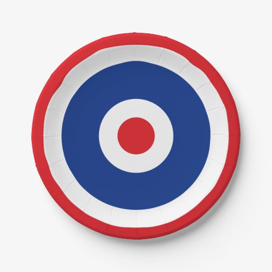 Thai Flag Roundel Target Papieren Bordje (Voorkant)