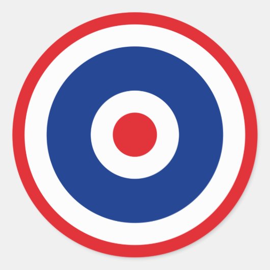 Thai Flag Roundel Target Ronde Sticker (Voorkant)