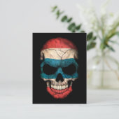 Thai Flag Skull op Black Briefkaart (Staand voorkant)