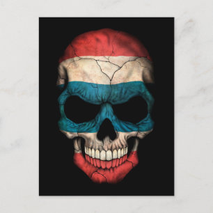 Thai Flag Skull op Black Briefkaart